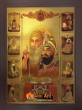 Guru Nanak Dev Ji And Guru Gobind Singh Ji And 10 Sikh Gurus Pictures In Size - 16 X 12