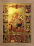 Guru Nanak Dev Ji And Guru Gobind Singh Ji And 10 Sikh Gurus Pictures In Size - 16 X 12