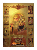 Guru Nanak Dev Ji And Guru Gobind Singh Ji And 10 Sikh Gurus Pictures In Size - 16 X 12