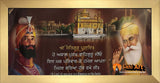 Guru Nanak Dev Ji And Guru Gobind With Ji Bless This Family In Punjabi Photo Picture Framed - 18 X 8 - sikhiart