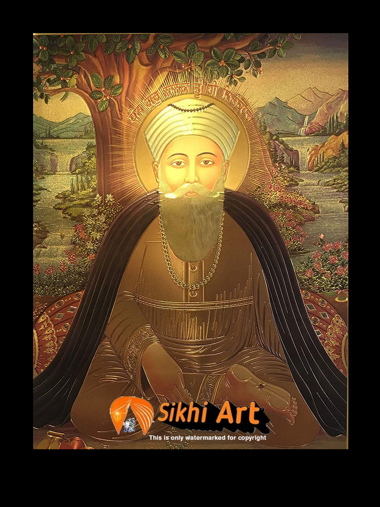 Guru Nanak Dev Ji First Sikh Guru In Size - 16 X 12 - sikhiart