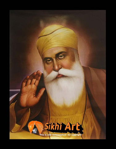 Guru Nanak Dev Ji Original Print 3 In Size - 23 X 18 - sikhiart