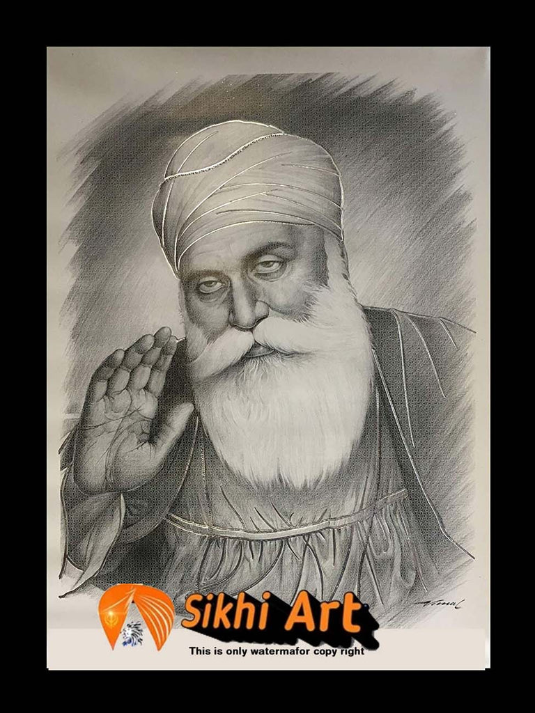 Did A Pencil Sketch Of Guru Nanak Dev Ji - WHAT'S HAPPENING? - SIKH SANGAT