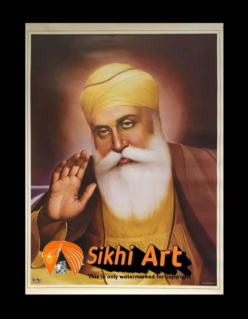 Guru Nanak Dev Ji Orignal Print In Size - 18 X 14 - sikhiart