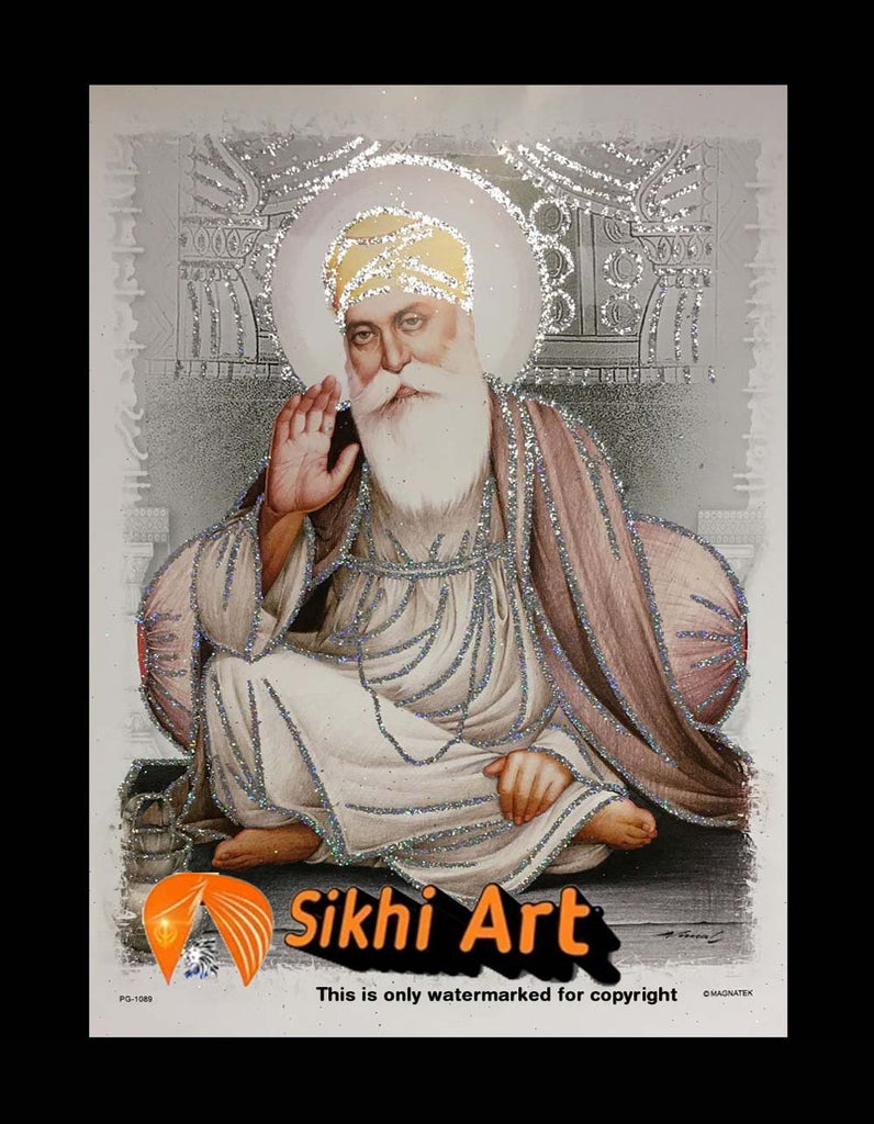 Guru Nanak Dev Ji Picture Frame 2 In Size - 12 X 10 - sikhiart
