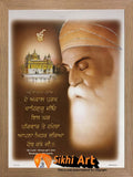 Guru Nanak Dev Ji Picture Frame 3 In Size - 12 X 10 - sikhiart