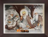 Guru Nanak Dev Ji With Bala Mardana Picture Frame In Size - 12 X 9