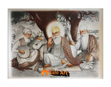 Guru Nanak Dev Ji With Bala Mardana Picture Frame In Size - 12 X 9