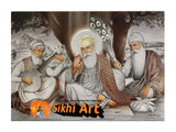 Guru Nanak With Bhai Bala And Bhai Mardana In Size - 16 X 12 - sikhiart