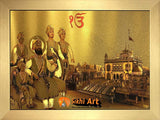 Guru Gobind Singh Ji And Chaar Sahibzaade In Harmandir Sahib Amritsar In Size - 16 X 12