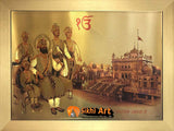 Guru Gobind Singh Ji And Chaar Sahibzaade In Harmandir Sahib In Size - 22 X 16