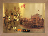 Guru Gobind Singh Ji And Chaar Sahibzaade In Harmandir Sahib In Size - 22 X 16