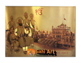 Guru Gobind Singh Ji And Chaar Sahibzaade In Harmandir Sahib In Size - 22 X 16