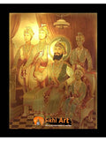 Guru Gobind Singh Ji And Chaar Sahibzaade In Size - 16 X 12