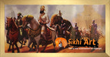 Guru Gobind Singh Ji With Khalsa Army In Size - 18 X 8