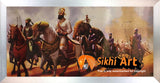 Guru Gobind Singh Ji With Khalsa Army In Size - 18 X 8