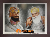 Guru Nanak Dev Ji And Guru Gobind Singh Ji Sikh Gurus Picture Frame In Size - 12 X 9