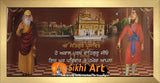 Guru Nanak Dev Ji And Guru Gobind Singh Ji In Golden Temple With Blessing In Size - 28 X 12