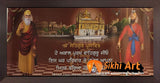 Guru Nanak Dev Ji And Guru Gobind Singh Ji In Golden Temple With Blessing In Size - 28 X 12