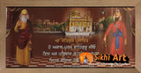 Guru Nanak Dev Ji And Guru Gobind Singh Ji In Golden Temple With Blessing In Size - 28 X 12