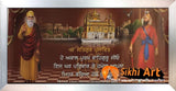 Guru Nanak Dev Ji And Guru Gobind Singh Ji In Golden Temple With Blessing In Size - 28 X 12