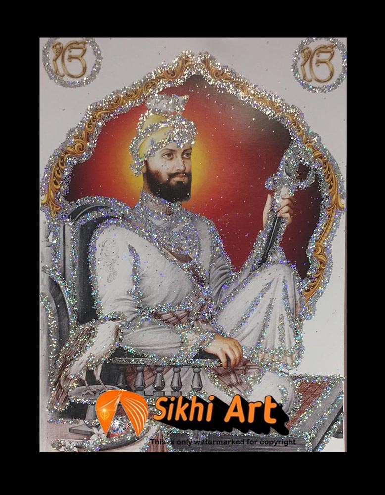 Guru Gobind Singh Ji Small Picture Frame Photo with frame in Size - 7 x 5