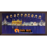 Harmandir Sahib Golden Temple Amritsar Punjab Evening Picture Photo Picture Framed - 40 X 20 - sikhiart