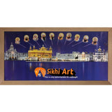Harmandir Sahib Golden Temple Amritsar Punjab Evening Picture Photo Picture Framed - 40 X 20 - sikhiart