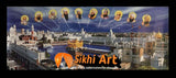 Harmandir Sahib Golden Temple Amritsar Punjab India With 10 Gurus Photo Picture Framed - 18 X 8 - sikhiart