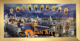 Harmandir Sahib Golden Temple Amritsar Punjab India With 10 Gurus Photo Picture Framed - 18 X 8 - sikhiart