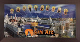 Harmandir Sahib Golden Temple Amritsar Punjab India With 10 Gurus Photo Picture Framed - 18 X 8 - sikhiart