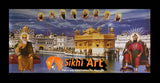 Harmandir Sahib Golden Temple Amritsar Punjab India With Sikh Gurus In Size - 28 X 13 - sikhiart