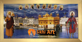 Harmandir Sahib Golden Temple Amritsar Punjab India With Sikh Gurus 3 In Size - 28 X 13 - sikhiart