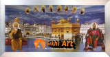 Harmandir Sahib Golden Temple Amritsar Punjab India With Sikh Gurus In Size - 28 X 13 - sikhiart