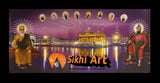 Harmandir Sahib Golden Temple Amritsar Punjab India At Night With 10 Gurus In Size - 28 X 13 - sikhiart