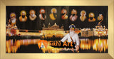 Harmandir Sahib Golden Temple Amritsar Punjab Darbar Sahib With Ten Sikh Gurus Photo Picture Framed - 40 X 20 - sikhiart