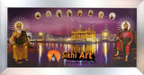 Harmandir Sahib Golden Temple Amritsar Punjab India At Night With 10 Gurus In Size - 28 X 13 - sikhiart