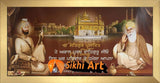 Harmandir Sahib Golden Temple Amritsar With Guru Nanak Ji And Guru Gobind Singh Ji In Size - 28 X 13