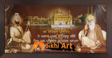 Harmandir Sahib Golden Temple Amritsar With Guru Nanak Ji And Guru Gobind Singh Ji In Size - 28 X 13