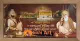 Harmandir Sahib Golden Temple Amritsar With Guru Nanak Ji And Guru Gobind Singh Ji In Size - 28 X 13