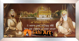 Harmandir Sahib Golden Temple Amritsar With Guru Nanak Ji And Guru Gobind Singh Ji In Size - 28 X 13