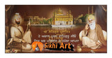 Harmandir Sahib Golden Temple Amritsar With Guru Nanak Ji And Guru Gobind Singh Ji In Size - 28 X 13