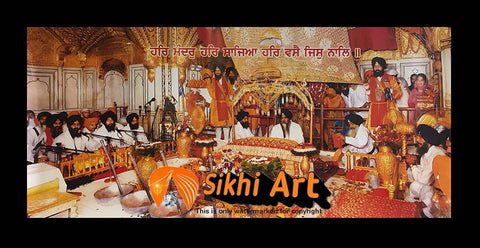 Inside Harmandir Sahib Golden Temple Amritsar Punjab India In Size - 28 X 13 - sikhiart