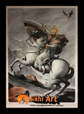 Large Guru Gobind Singh Ji On Horse Picture Frame In Size - 40 X 28