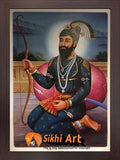 Large Guru Gobind Singh Ji Picture Frame Original Print In Size - 40 X 29