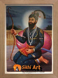 Large Guru Gobind Singh Ji Picture Frame Original Print In Size - 40 X 29