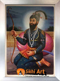 Large Guru Gobind Singh Ji Picture Frame Original Print In Size - 40 X 29