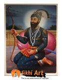 Large Guru Gobind Singh Ji Picture Frame Original Print In Size - 40 X 29