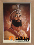 Large Guru Gobind Singh Ji Picture Frame Sepia Print In Size - 40 X 29