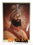 Large Guru Gobind Singh Ji Picture Frame Sepia Print In Size - 40 X 29